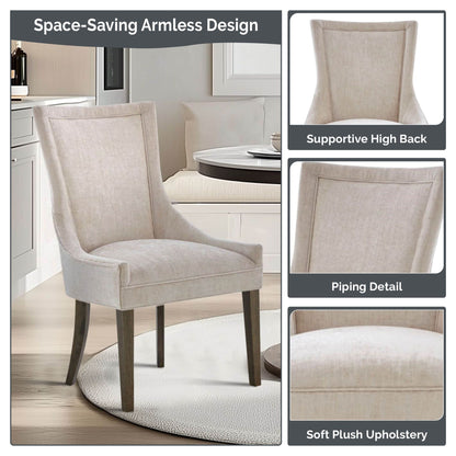Ultra Upholstered Dining Side Chairs with wood legs (Set of 2)