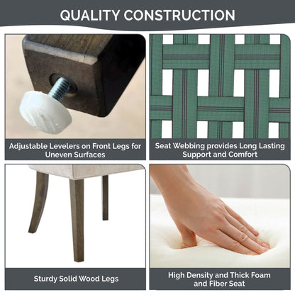 Ultra Upholstered Dining Side Chairs with wood legs (Set of 2)