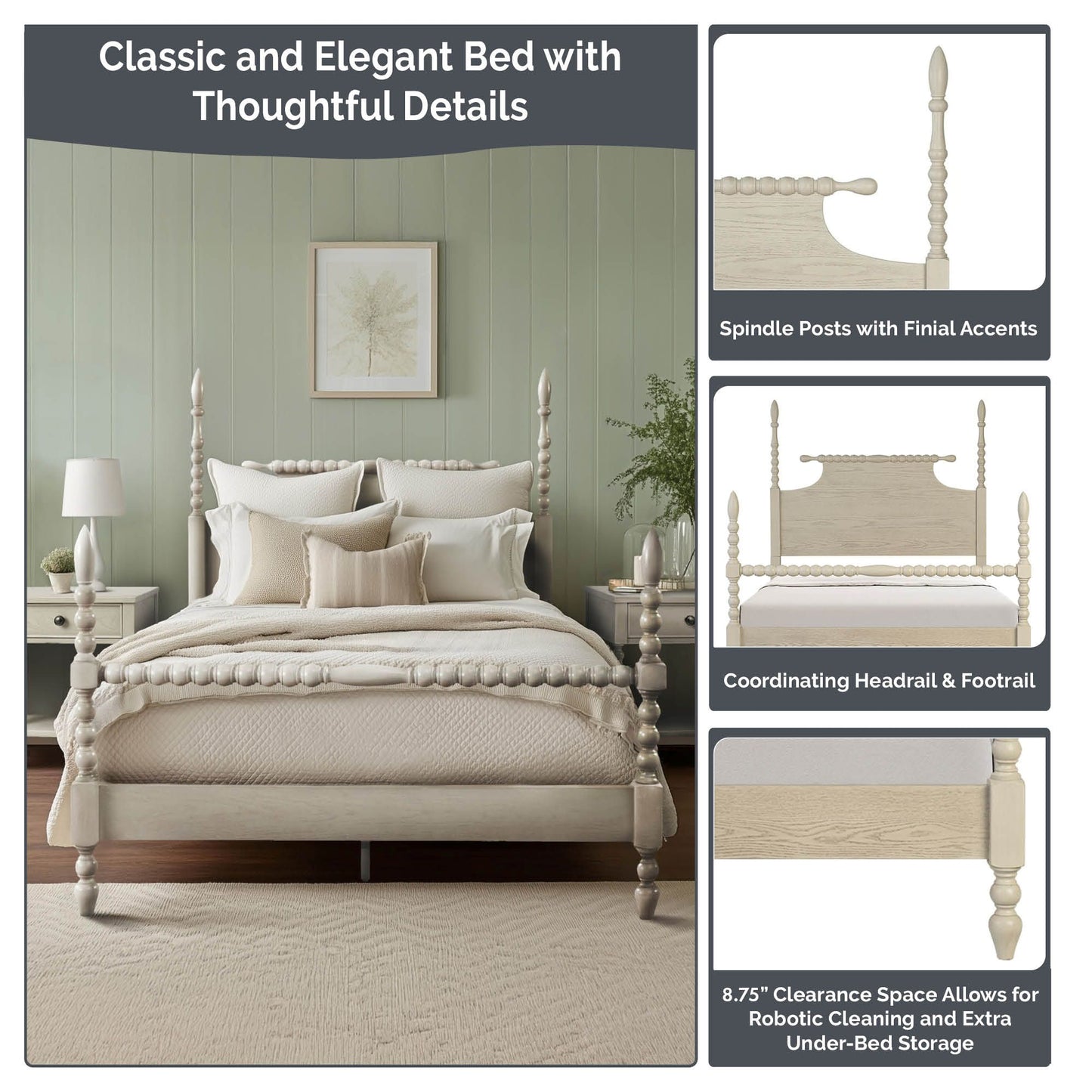 Beckett Turned Wood Spindle Bed