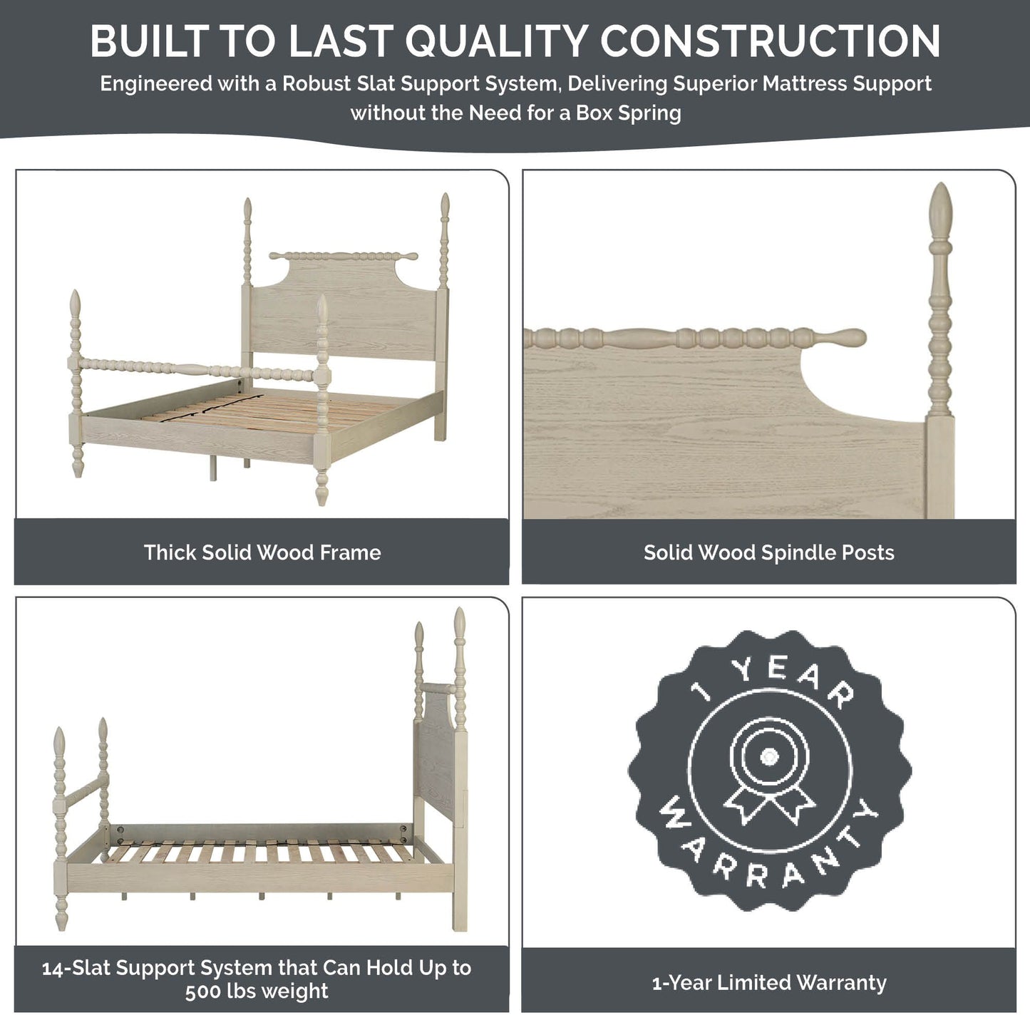 Beckett Turned Wood Spindle Bed