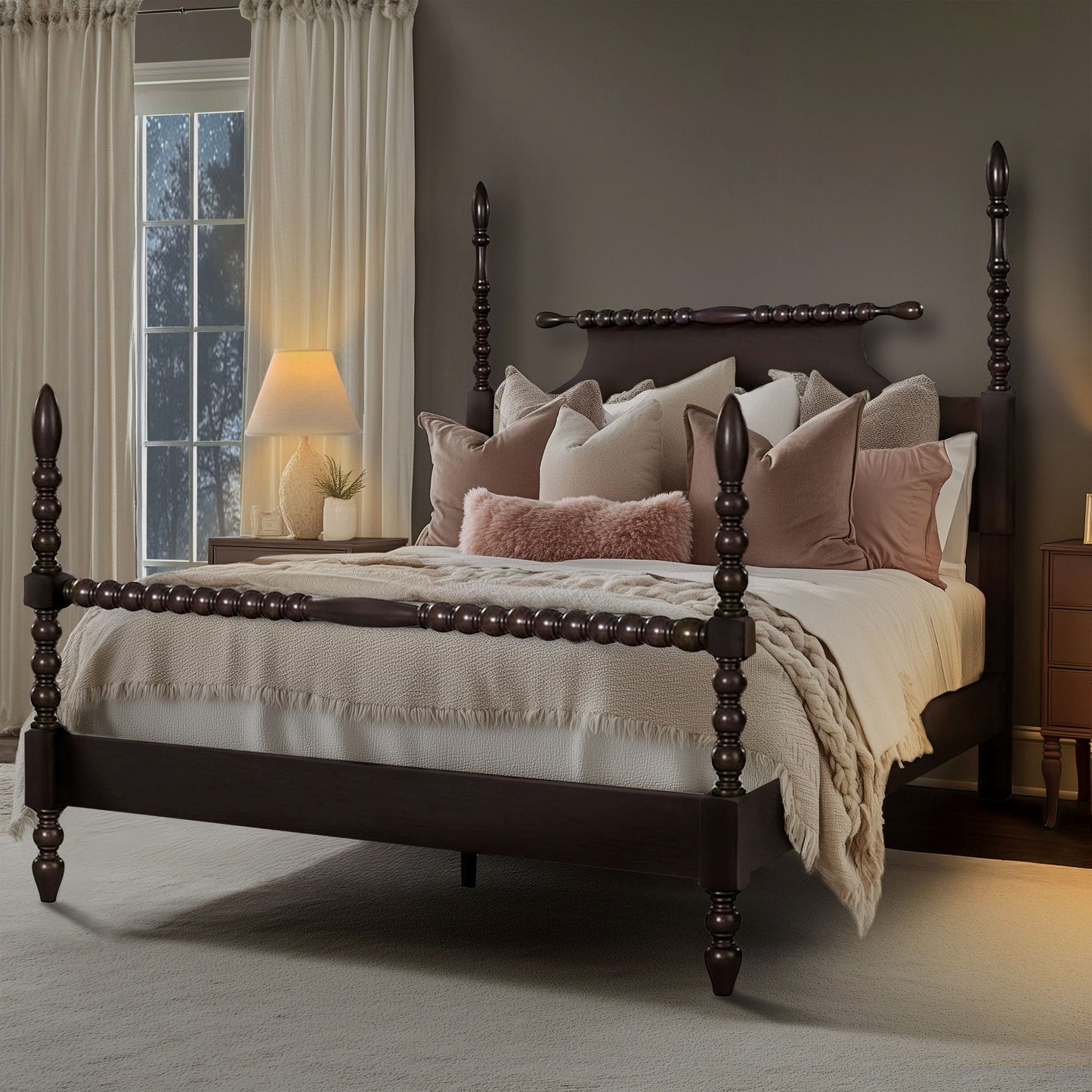 Beckett Solid Wood Spindle Poster Bed
