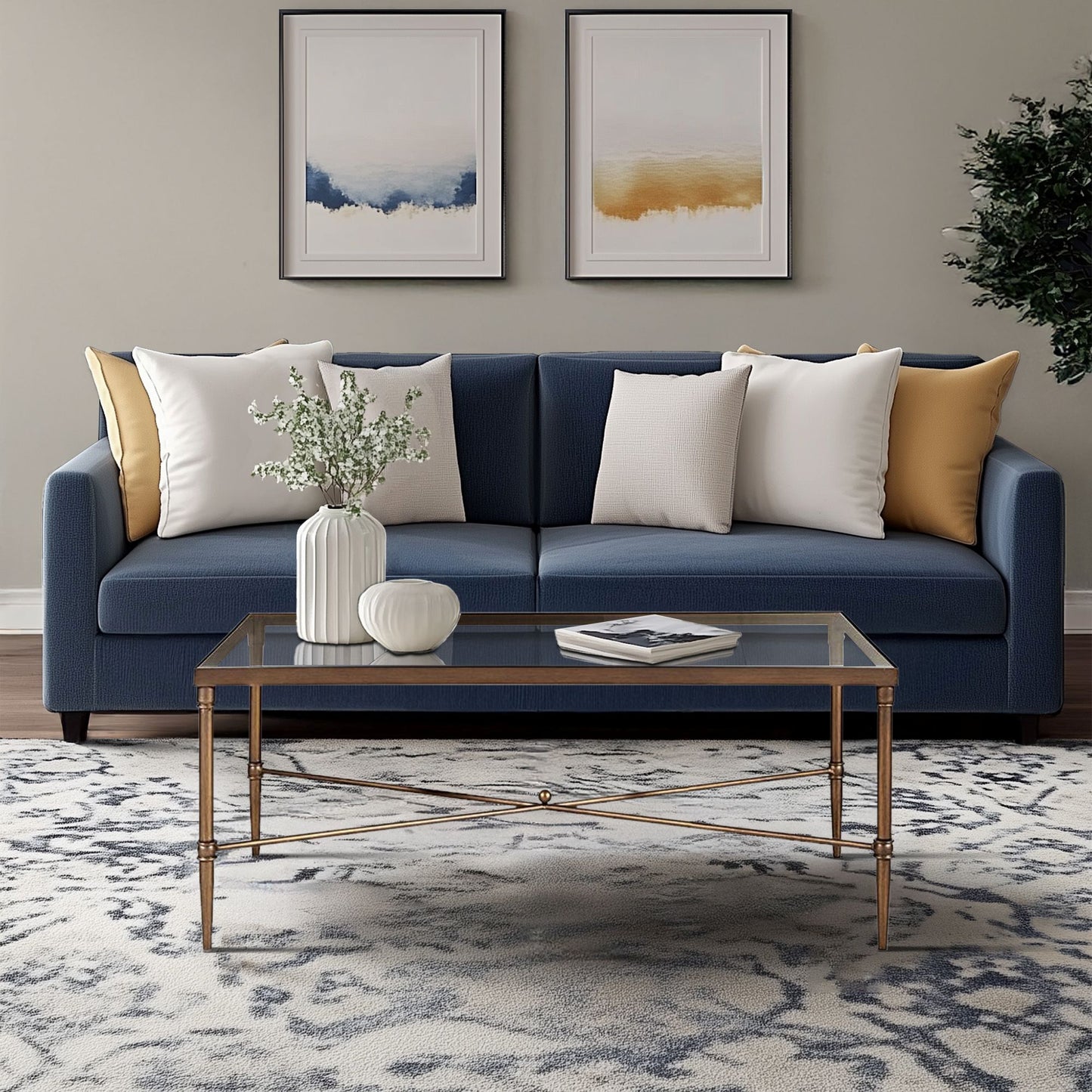 Porter Rectangular Metal & Glass Coffee Table