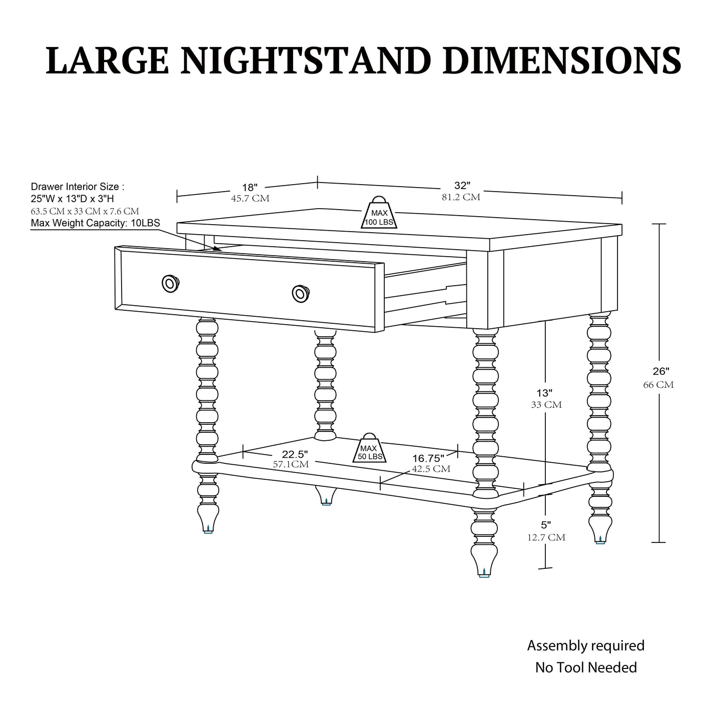 Beckett Large Nightstand