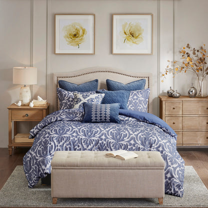 Maison Cotton Clip Jacquard Damask Comforter Set