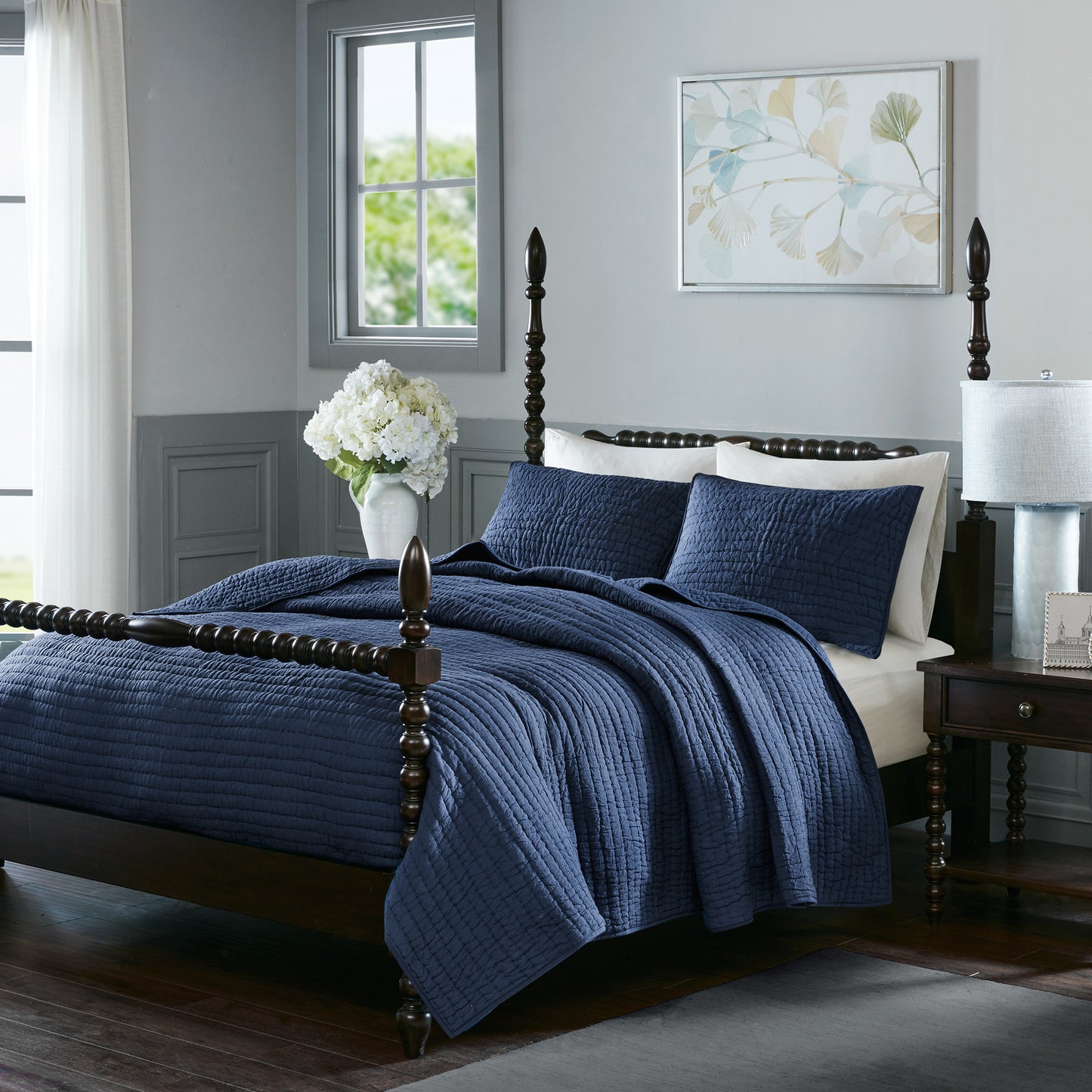 Serene 3 Piece Hand Quilted Cotton Quilt Set