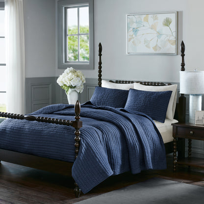 Serene 3 Piece Hand Quilted Cotton Quilt Set
