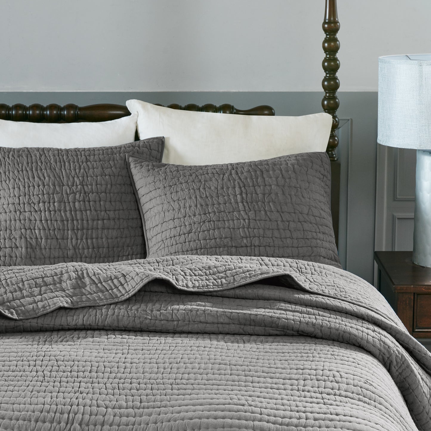 Serene 3 Piece Hand Quilted Cotton Quilt Set