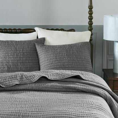 Serene 3 Piece Hand Quilted Cotton Quilt Set