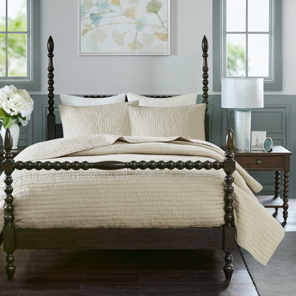 Serene 3 Piece Hand Quilted Cotton Quilt Set