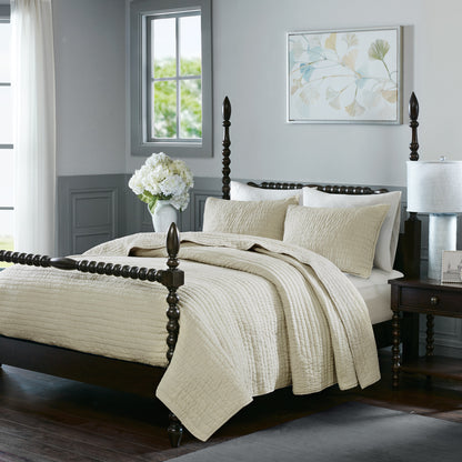 Serene 3 Piece Hand Quilted Cotton Quilt Set