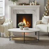 Beaumont 2-Tier Oval Coffee Table with Wood Storage Shelf