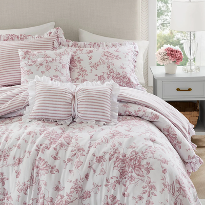 Madison Park Adele Vintage Floral 5-Piece Comforter Set with Decorative Pillows