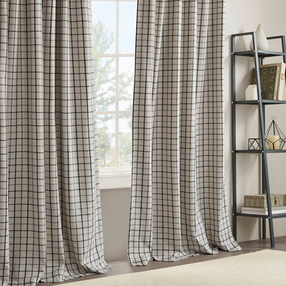 Anaheim Plaid Rod Pocket and Back Tab Curtain Panel with Fleece Lining