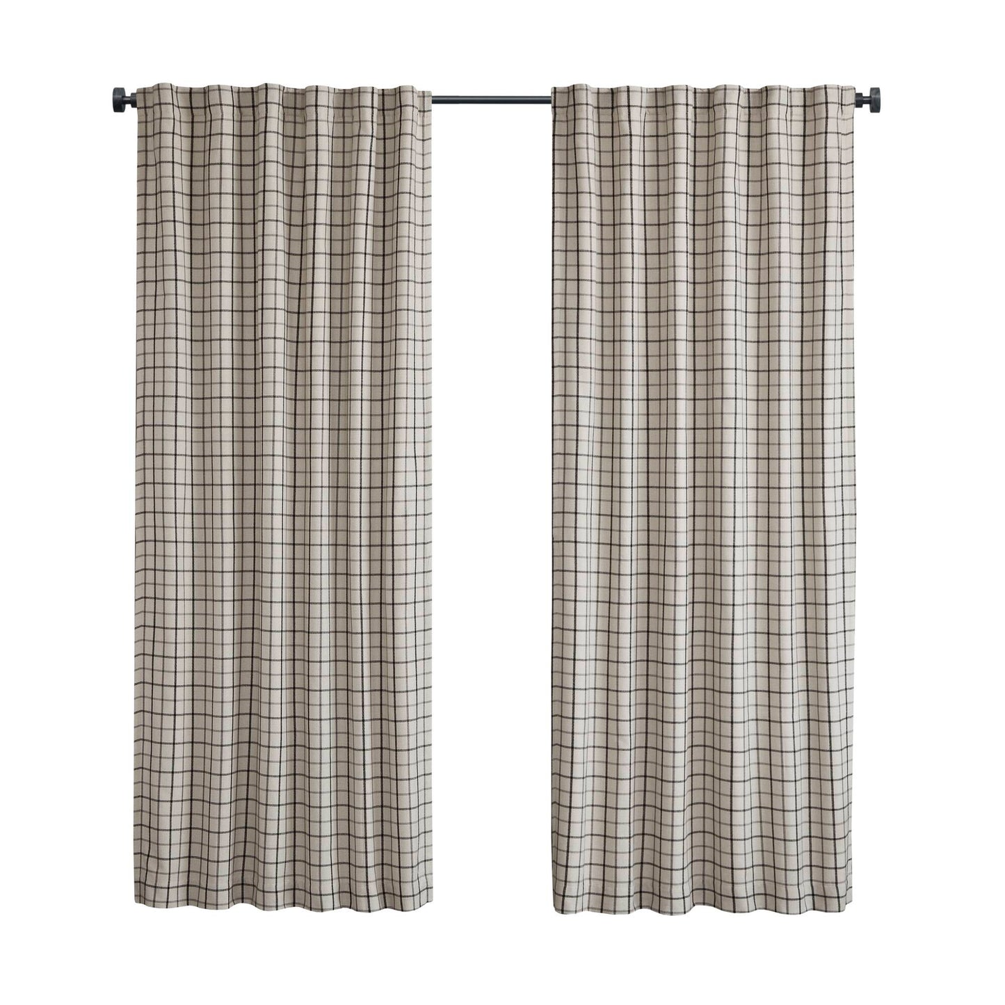 Anaheim Plaid Rod Pocket and Back Tab Curtain Panel with Fleece Lining