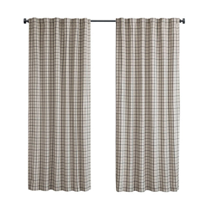 Anaheim Plaid Rod Pocket and Back Tab Curtain Panel with Fleece Lining