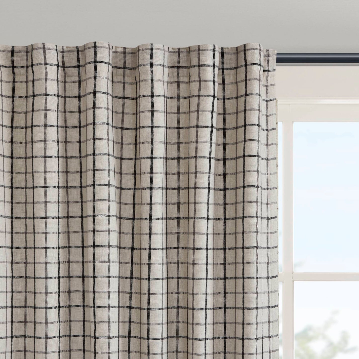 Anaheim Plaid Rod Pocket and Back Tab Curtain Panel with Fleece Lining