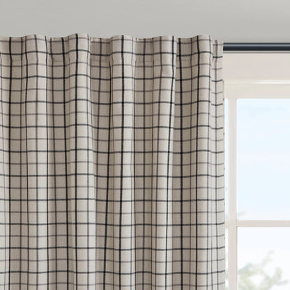 Anaheim Plaid Rod Pocket and Back Tab Curtain Panel with Fleece Lining