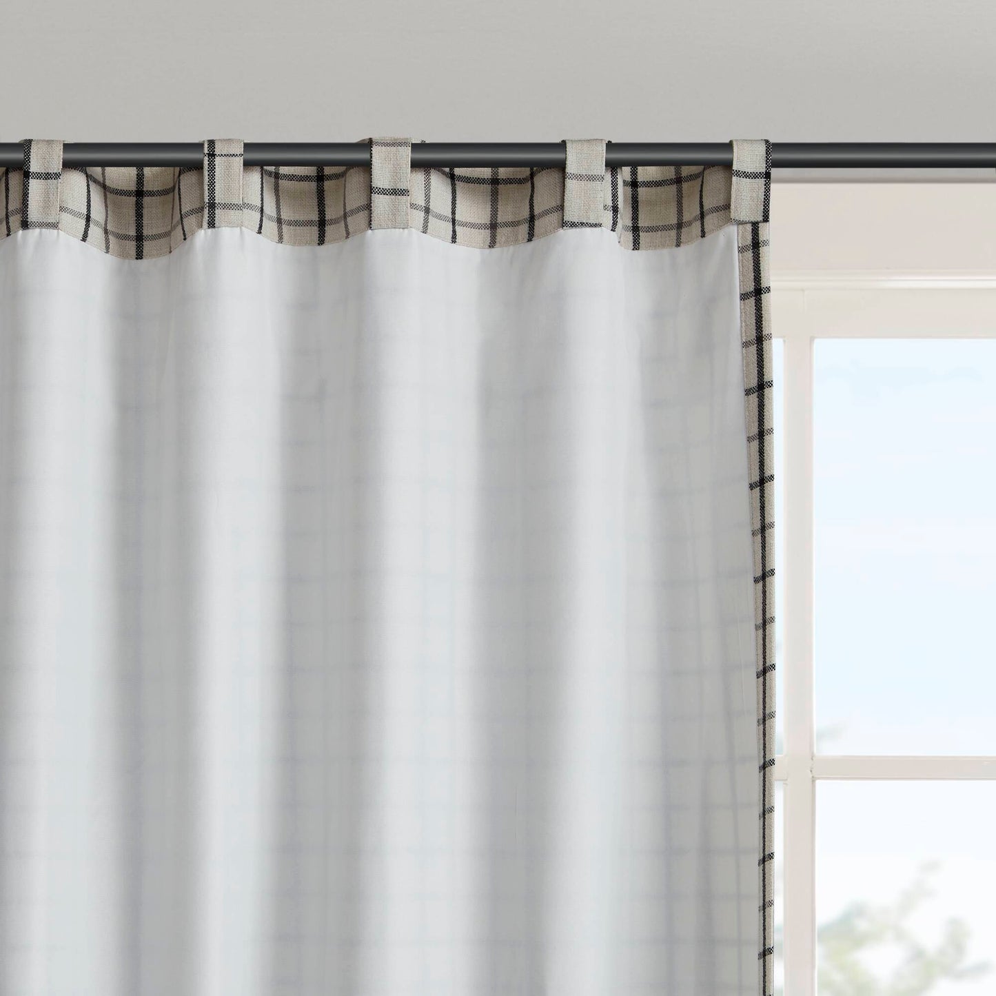 Anaheim Plaid Rod Pocket and Back Tab Curtain Panel with Fleece Lining