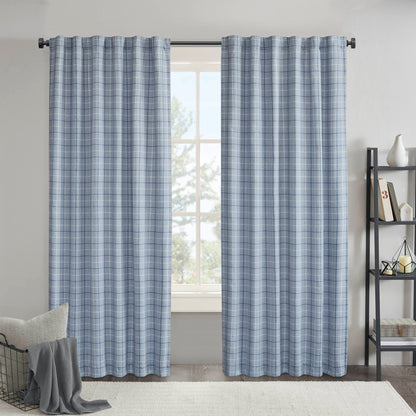 Anaheim Plaid Rod Pocket and Back Tab Curtain Panel with Fleece Lining