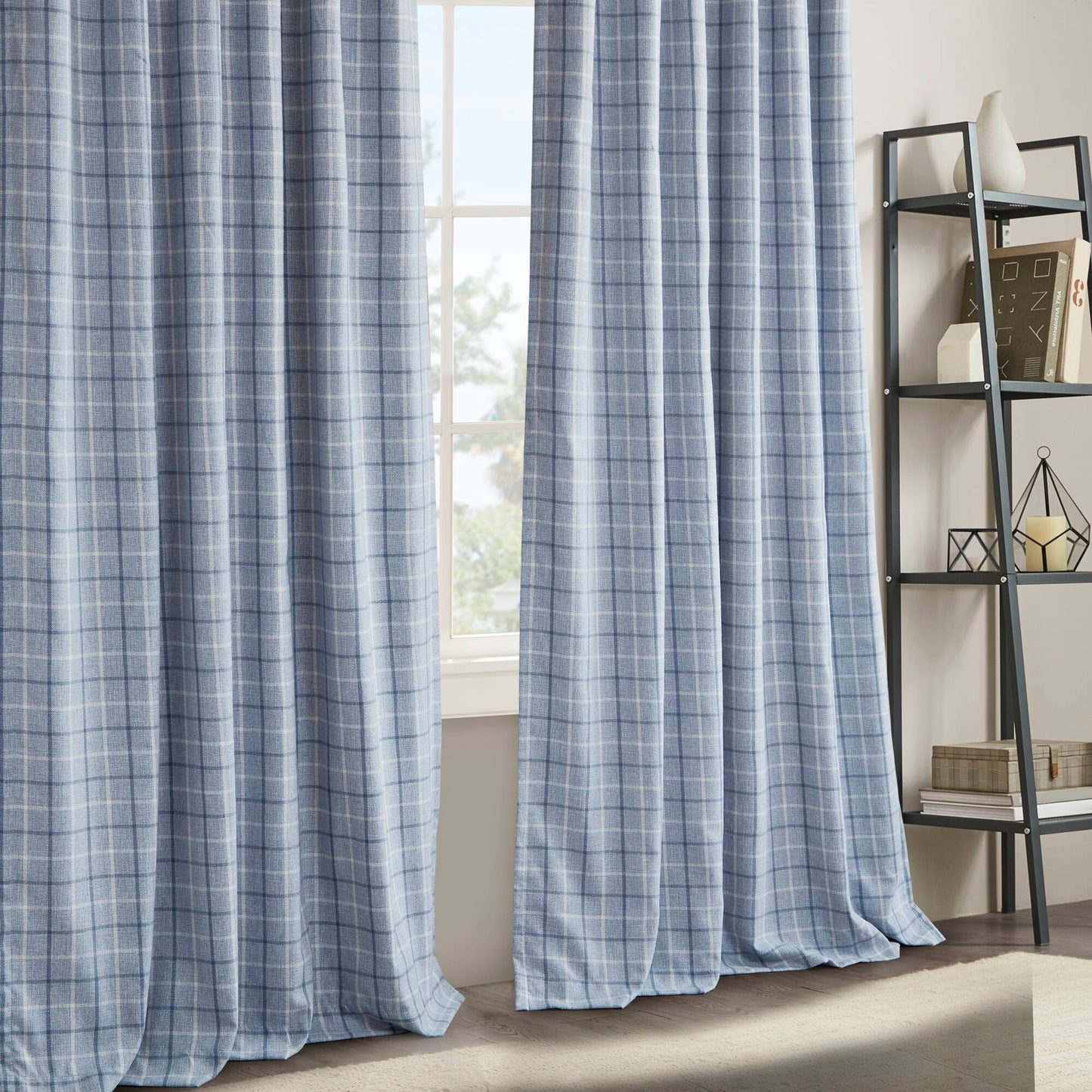 Anaheim Plaid Rod Pocket and Back Tab Curtain Panel with Fleece Lining