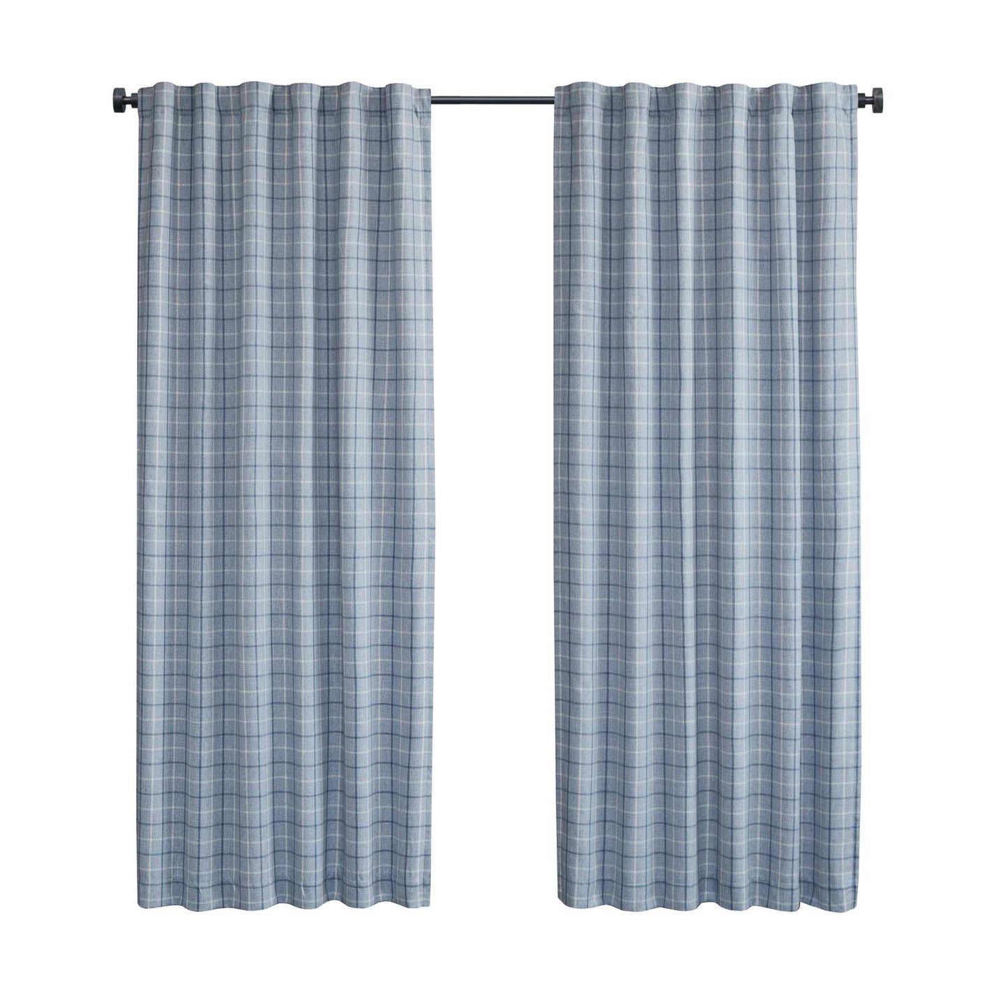 Anaheim Plaid Rod Pocket and Back Tab Curtain Panel with Fleece Lining