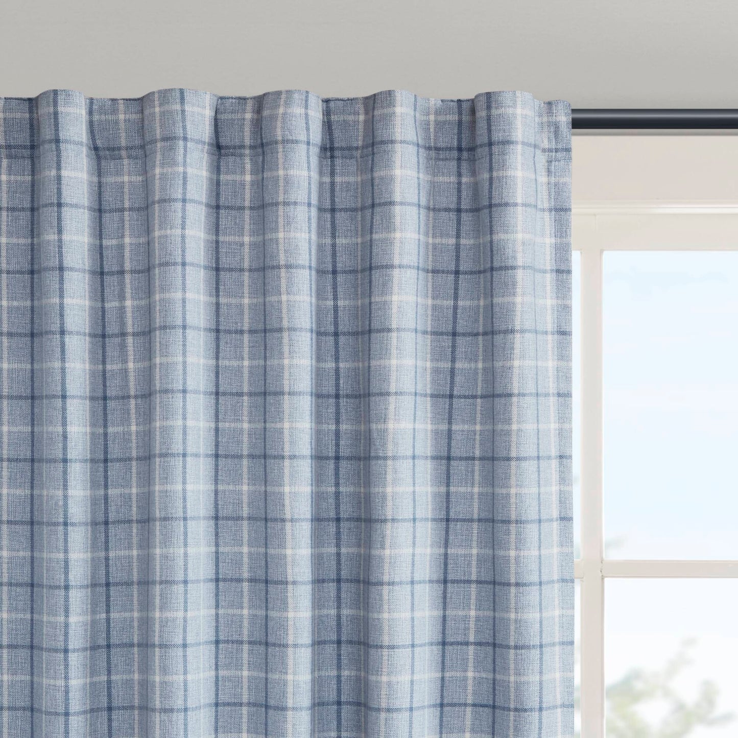 Anaheim Plaid Rod Pocket and Back Tab Curtain Panel with Fleece Lining
