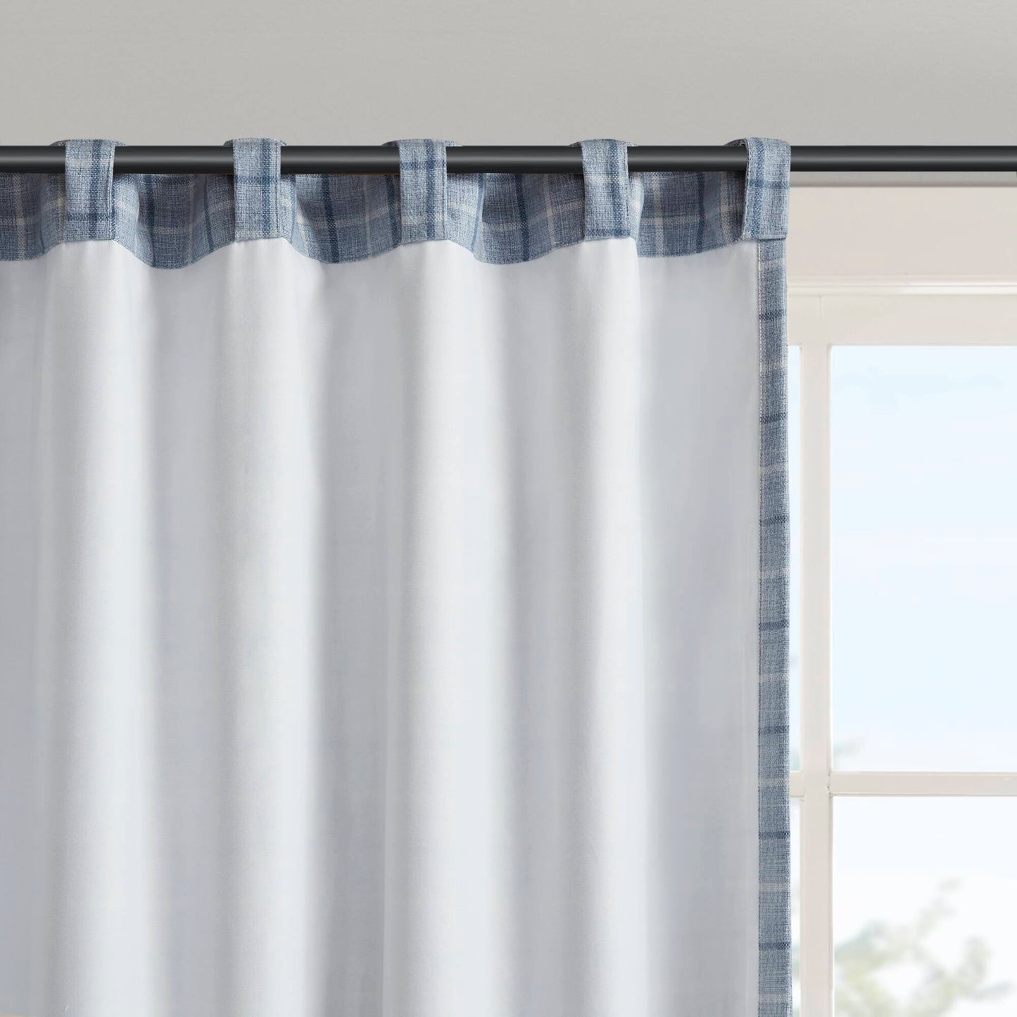 Anaheim Plaid Rod Pocket and Back Tab Curtain Panel with Fleece Lining