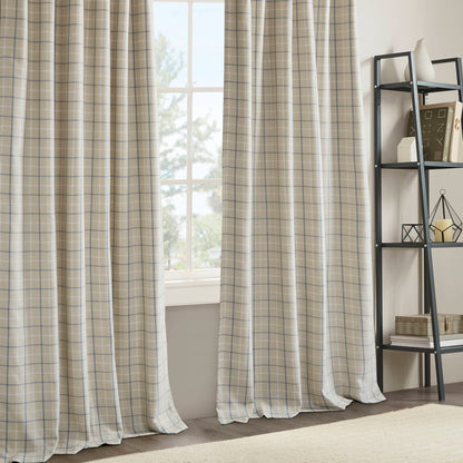 Anaheim Plaid Rod Pocket and Back Tab Curtain Panel with Fleece Lining