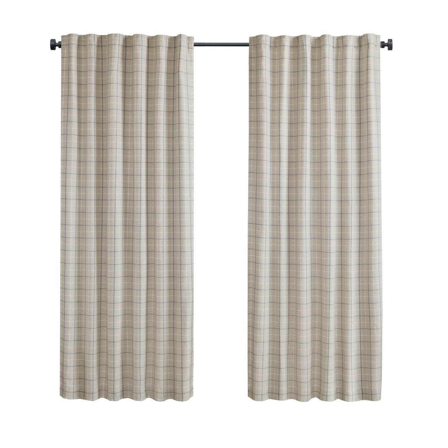 Anaheim Plaid Rod Pocket and Back Tab Curtain Panel with Fleece Lining
