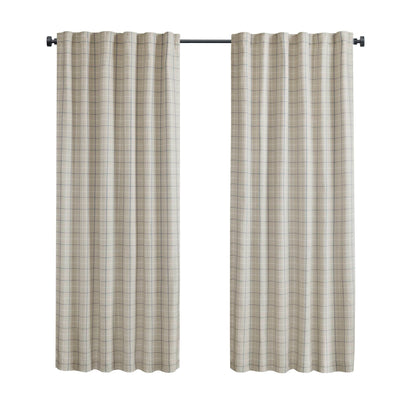 Anaheim Plaid Rod Pocket and Back Tab Curtain Panel with Fleece Lining