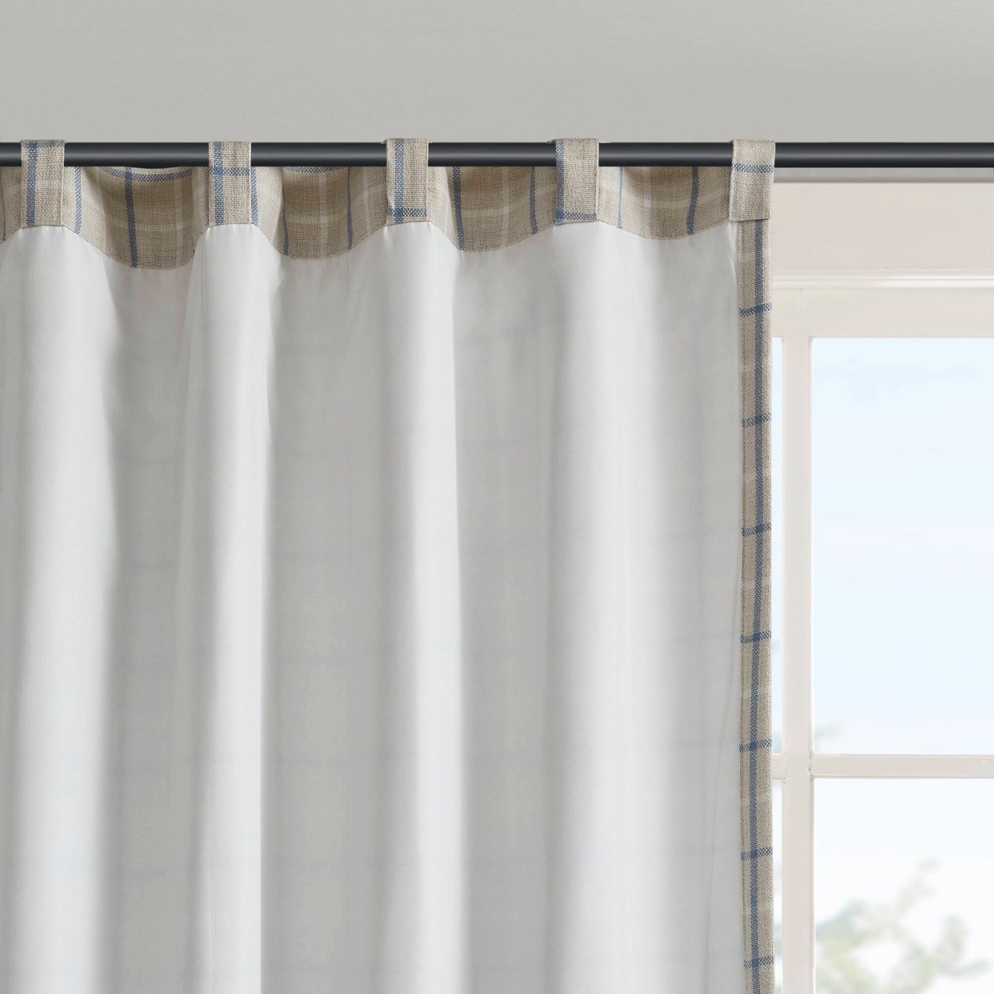Anaheim Plaid Rod Pocket and Back Tab Curtain Panel with Fleece Lining