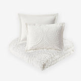 Arya Embroidered Medallion Faux Fur Ultra Plush Duvet Cover Set