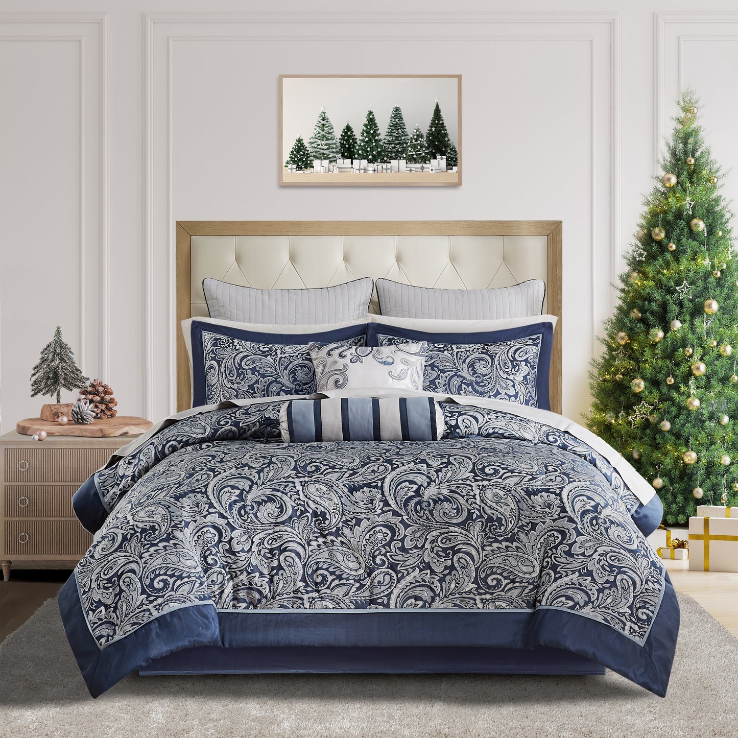 Aubrey 12 Piece Comforter Set with Cotton Bed Sheets