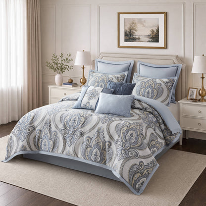 Aveline 9-Piece Jacquard Comforter Set