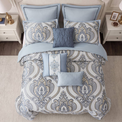 Aveline 9-Piece Jacquard Comforter Set