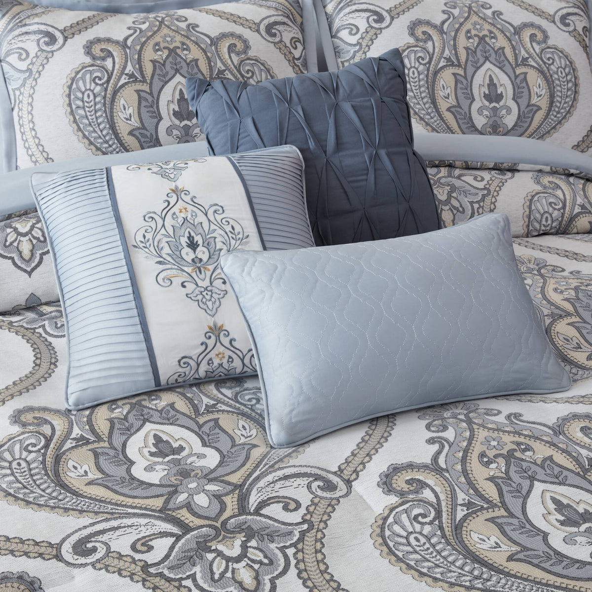Aveline 9-Piece Jacquard Comforter Set