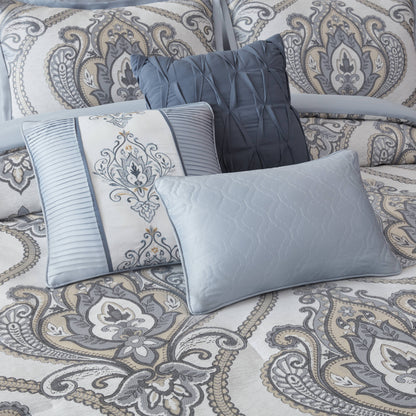 Aveline 9-Piece Jacquard Comforter Set