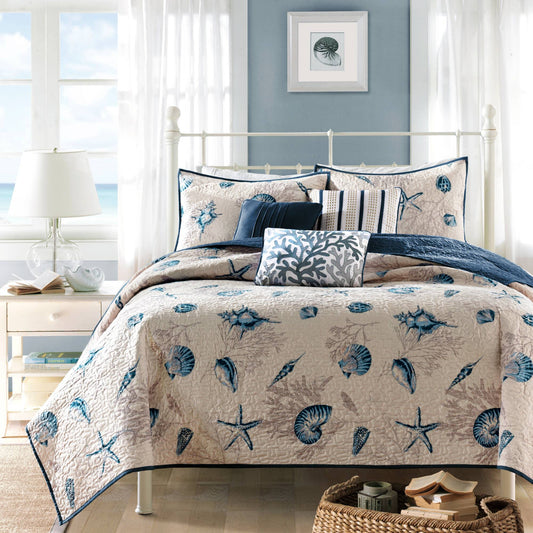 Bayside Microfiber Quilt Set with Throw Pillows