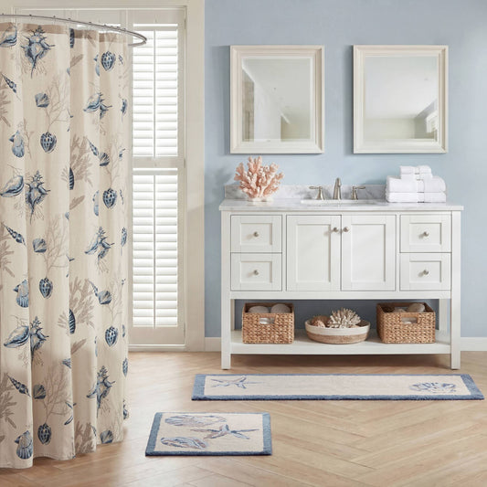 Bayside Coastal Reversible High Pile Tufted Bath Rug