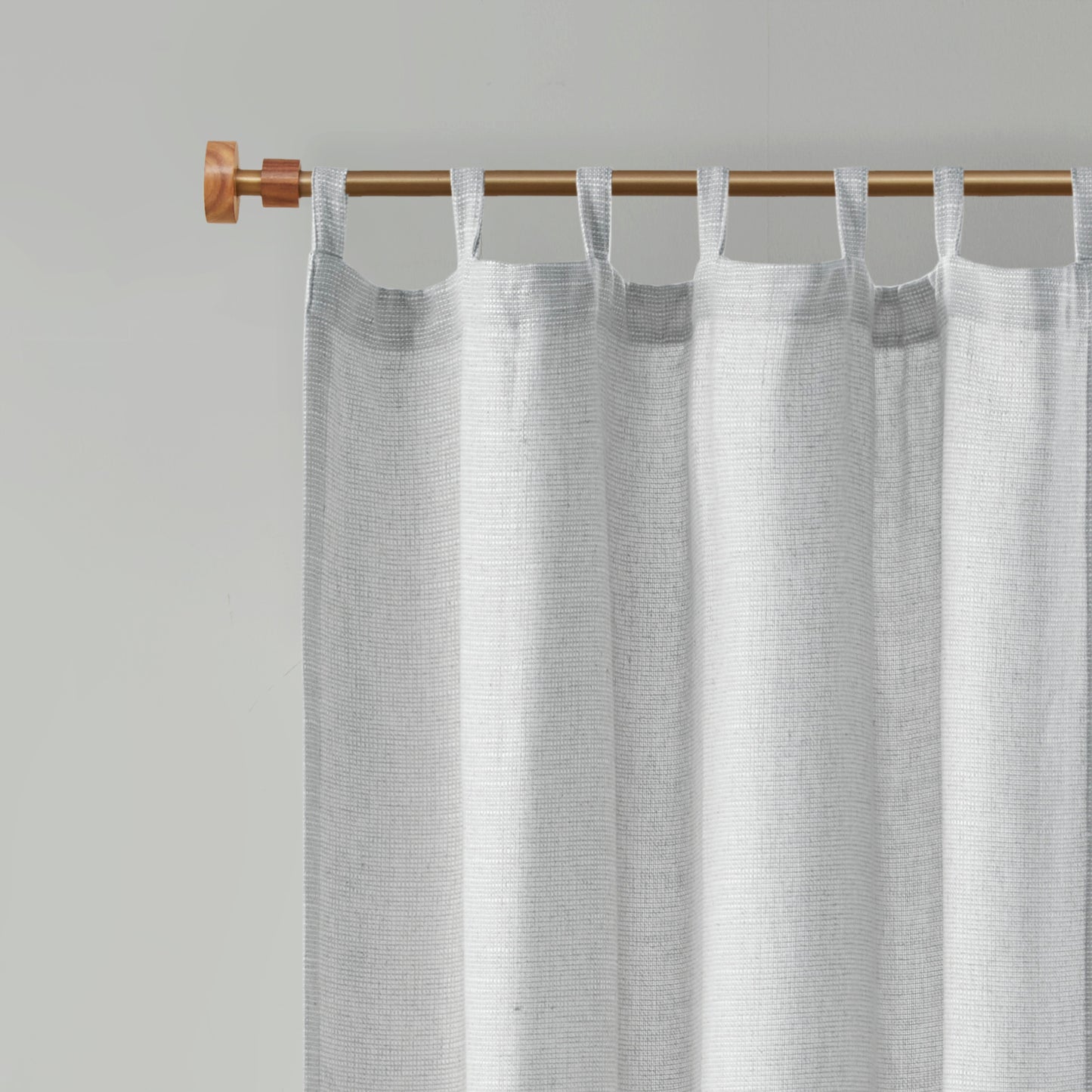 Beals Faux Linen Tab Top Fleece Lined Curtain Panel