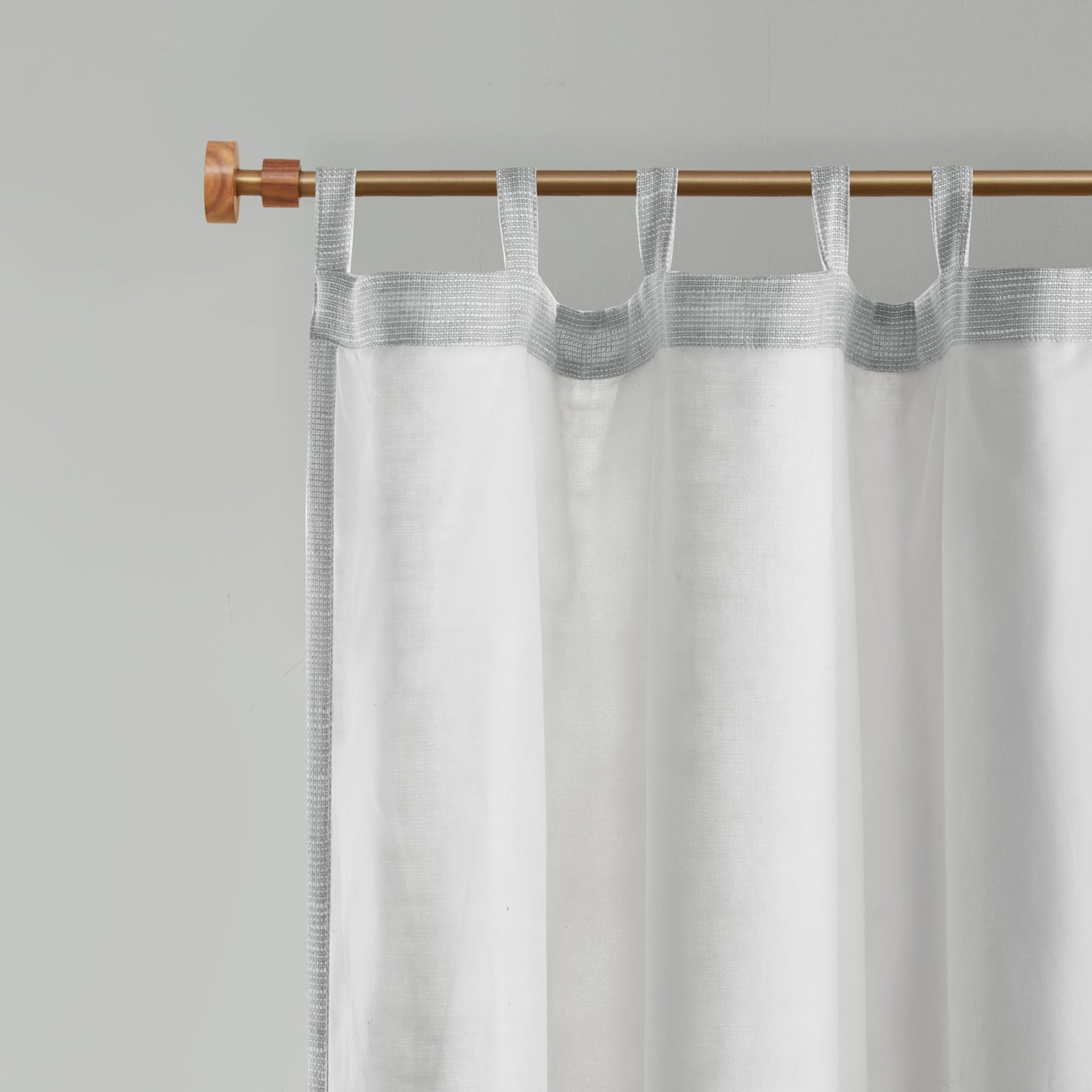 Beals Faux Linen Tab Top Fleece Lined Curtain Panel