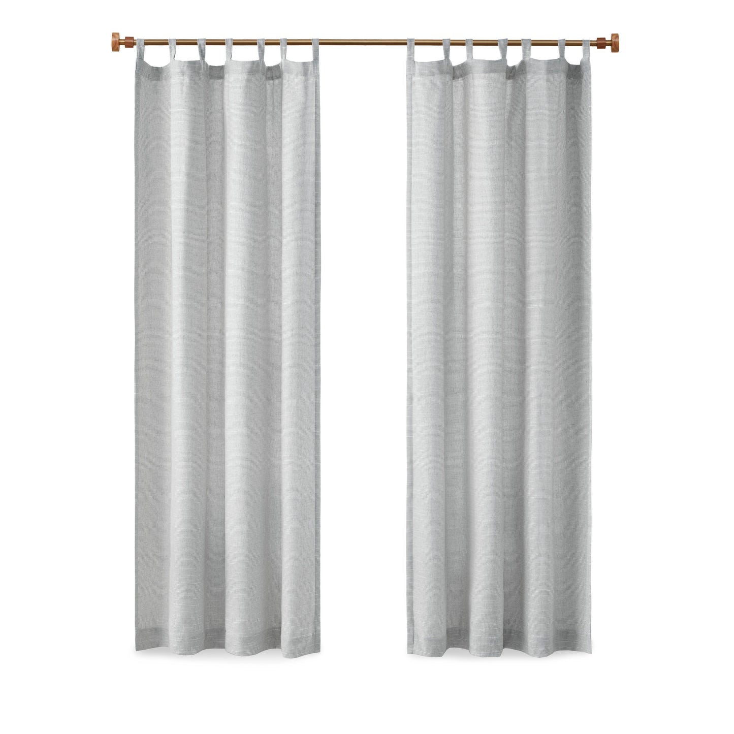 Beals Faux Linen Tab Top Fleece Lined Curtain Panel