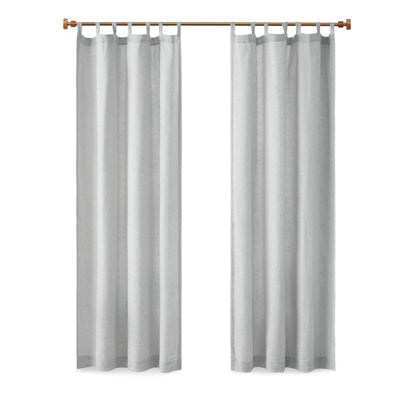 Beals Faux Linen Tab Top Fleece Lined Curtain Panel