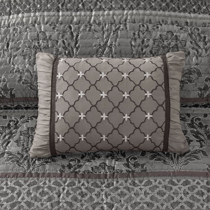 Bellagio 6-Piece Jacquard Quilt Set with Throw Pillows