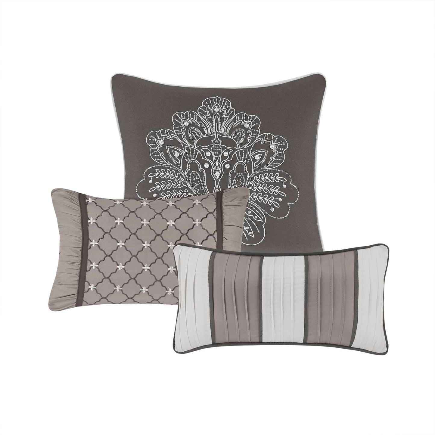 Bellagio 6-Piece Jacquard Quilt Set with Throw Pillows