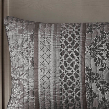 Bellagio 6-Piece Jacquard Quilt Set with Throw Pillows