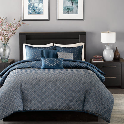Biloxi 6 Piece Jaquard Duvet Cover Set