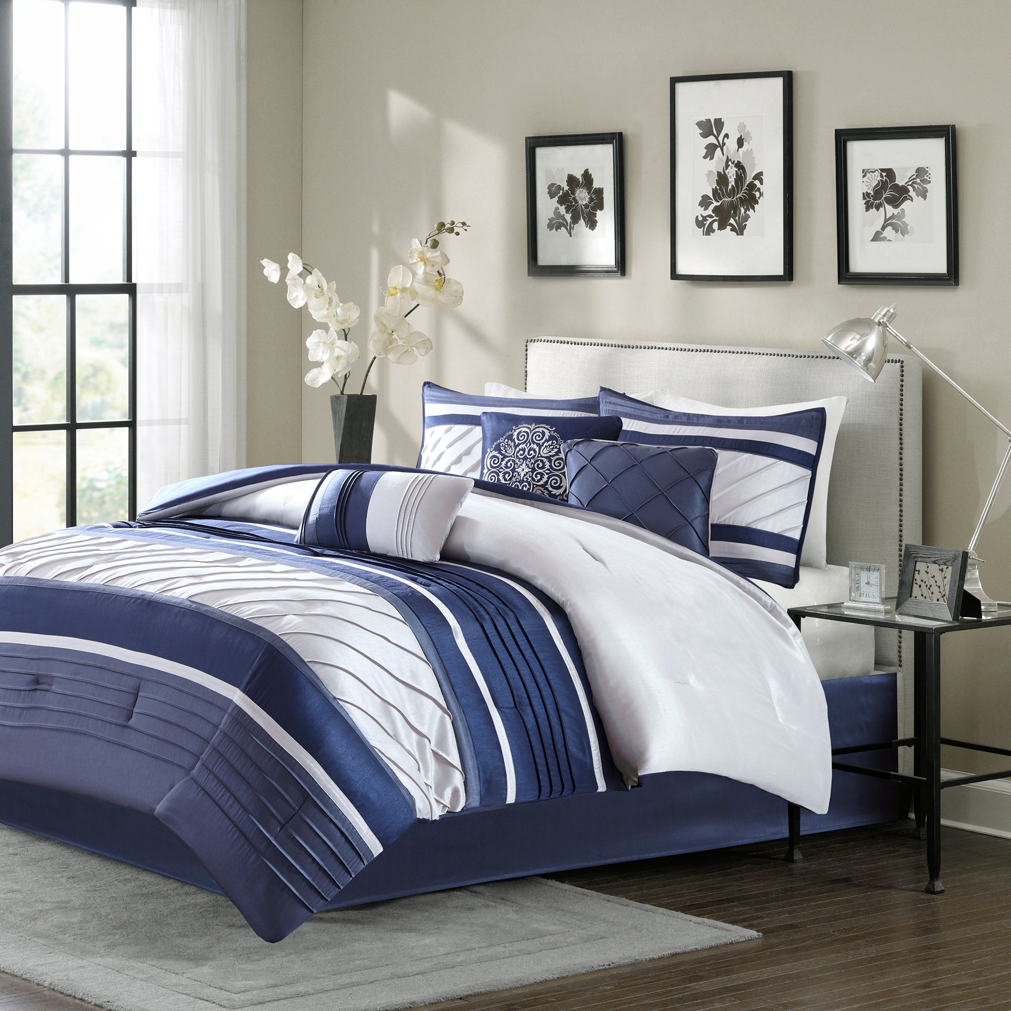 美品 ■ MADISON BLUE ■ キルティングジレ ■ リバーシブル Madison Park - Blaire 7 Piece Comforter Set - Fashion Bedding