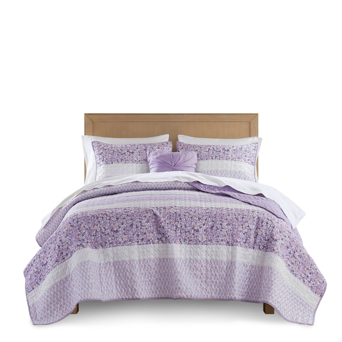 Caralie 4 Piece Seersucker Quilt Set with Throw