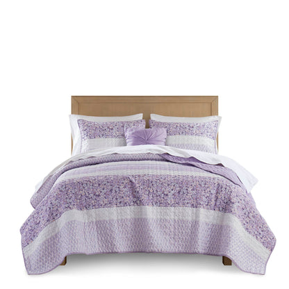 Caralie 4 Piece Seersucker Quilt Set with Throw
